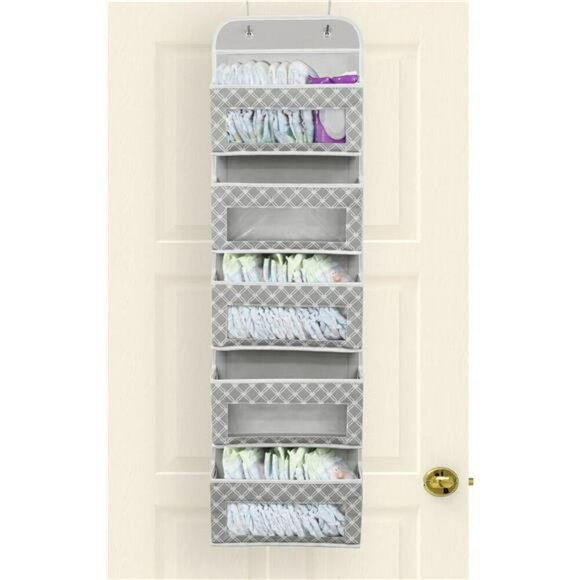Over Door Hanging Pocket Organizer with Clear Windows Closet Nursery Storage - Picture 3 of 6